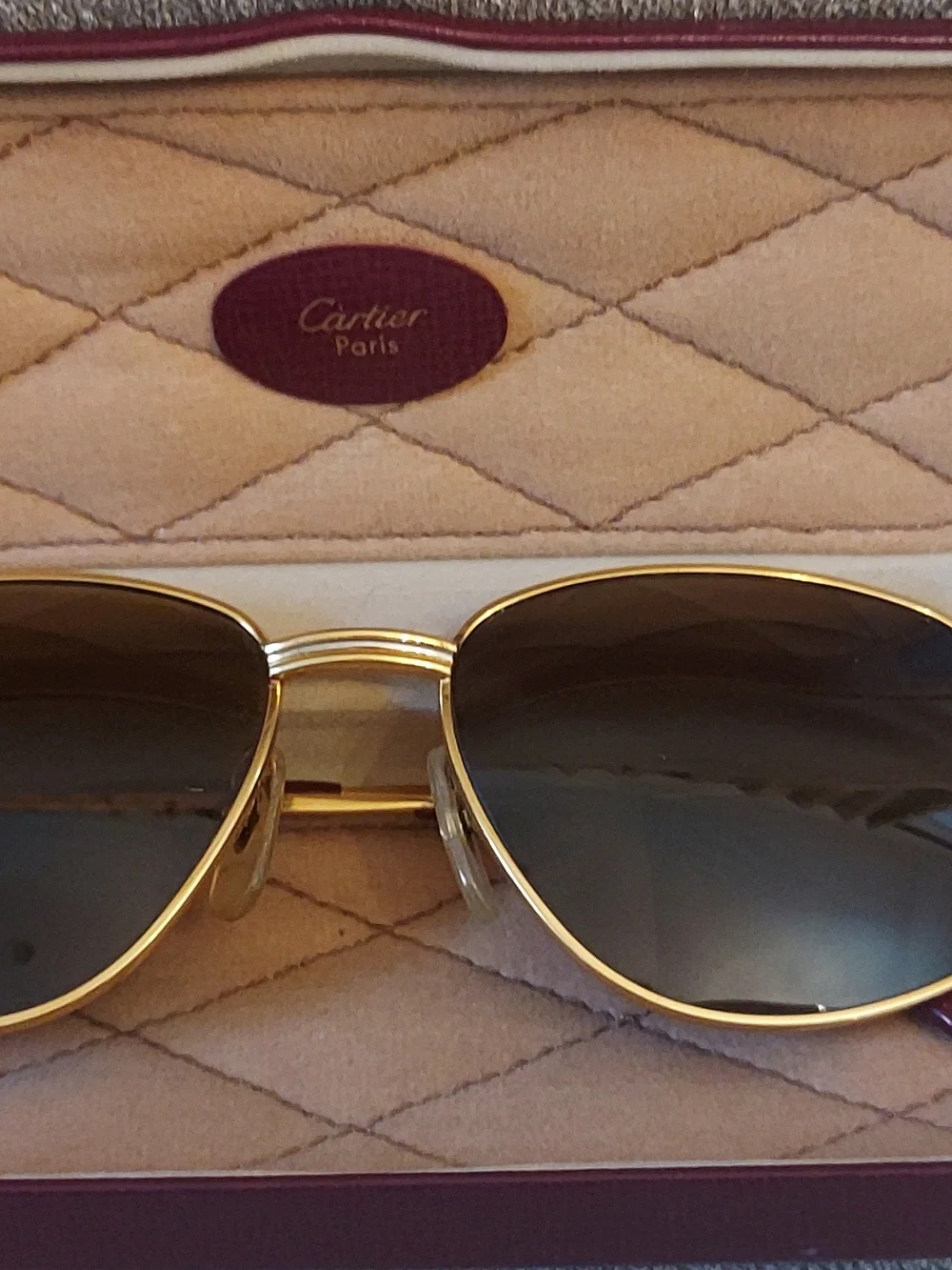 Cartier Men's Gold Aviator Sunglasses with Dark Gradient Lenses